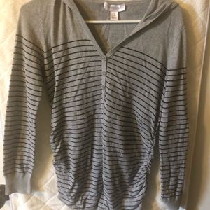 Motherhood Strip Light Sweater w/hood Sz S